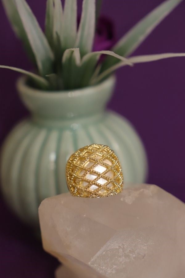 Gold Renk Baklava Model Yüzük