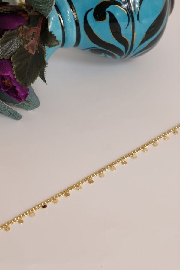 Gold Renk Geniş Aralıklı Daire Model Trend Seri Bileklik