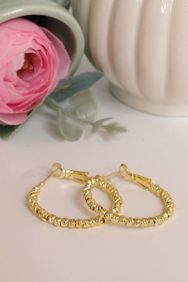 Gold Renk Model Trend Seri Halka Küpe