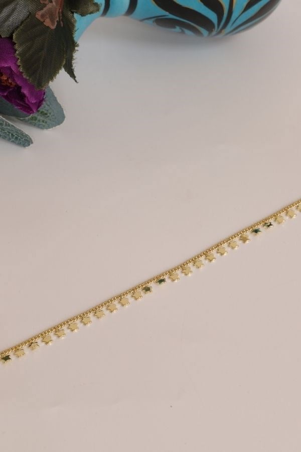 Gold Renk Sık Yıldız Model Trend Seri Bileklik 