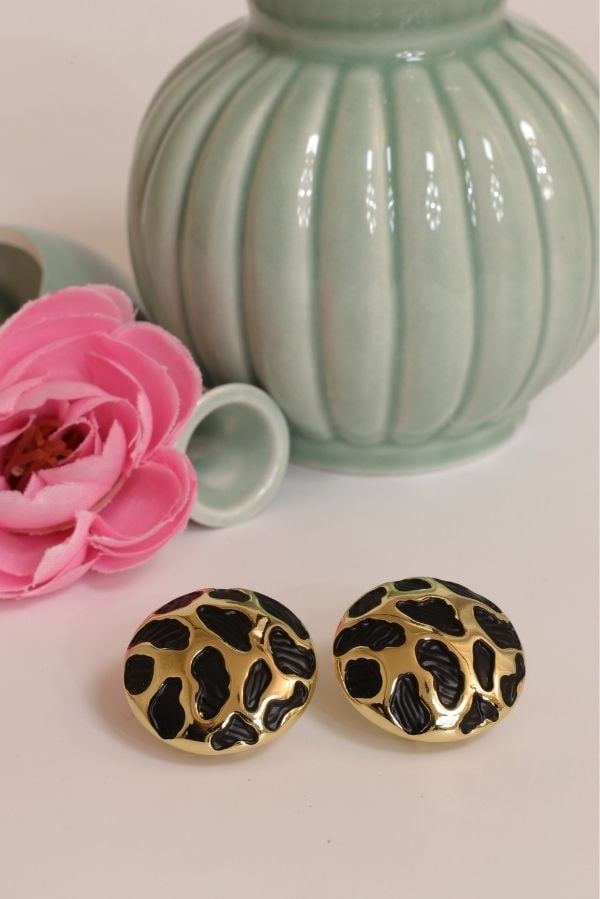 Leopar Desen Tasarım Küpe