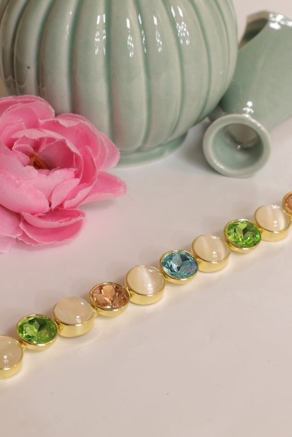 Özel Tasarım Swarovski Taş Renkli Bileklik