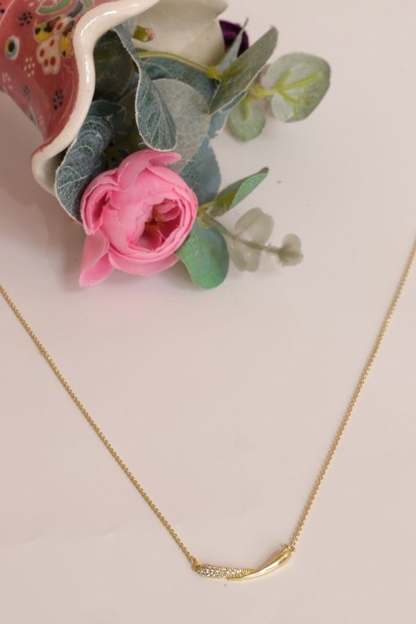 Trend Seri Gold Renk Taşlı Model Kolye