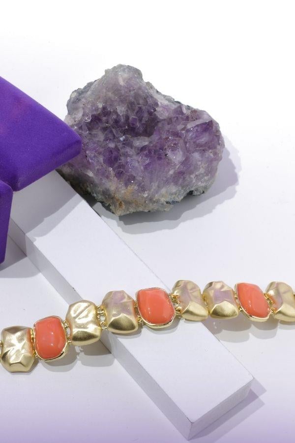 Turuncu Detay Gold Bileklik