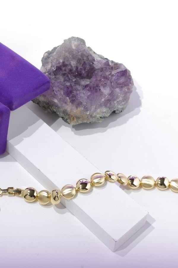 Yuvarlak Detay Gold Bileklik
