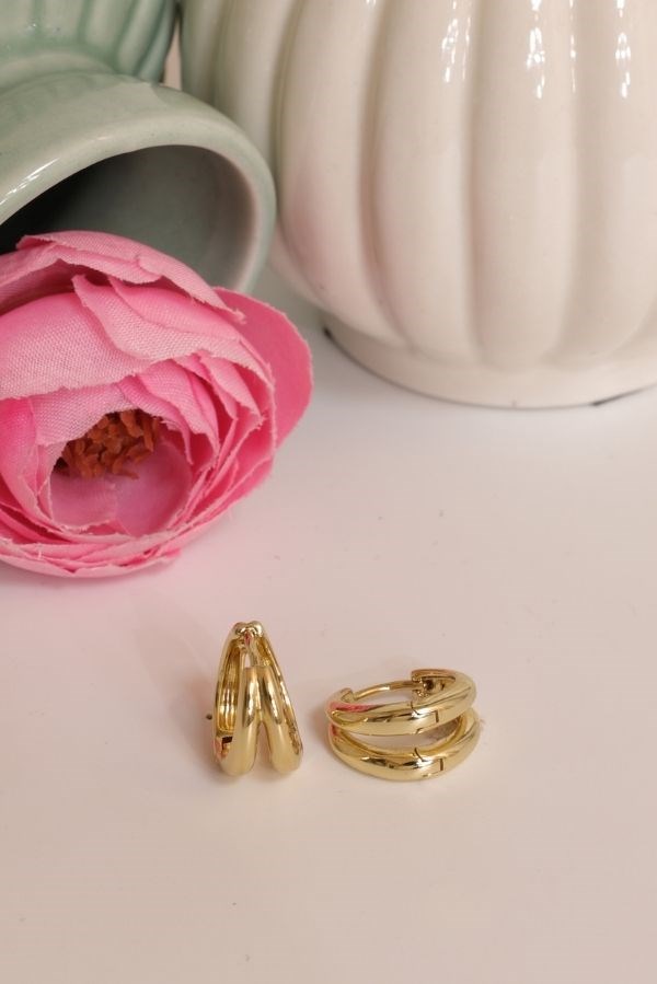 Yuvarlak Mini Gold Küpe