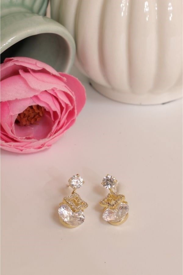 Trend Series Round Stone Earrings