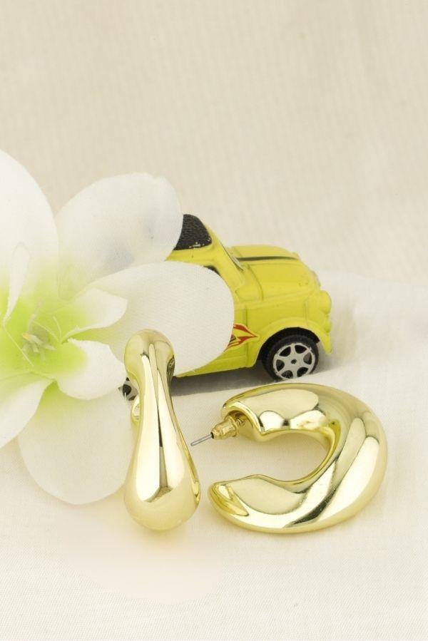 Trend Series Gewölbte, dicke Goldcreolen