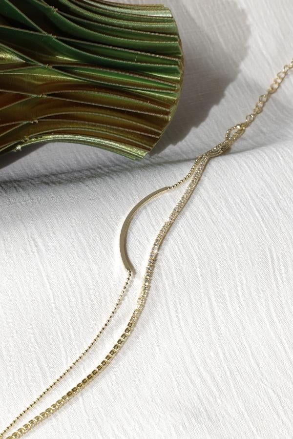  Trend Series Double Detail Gold Waterway Bracelet