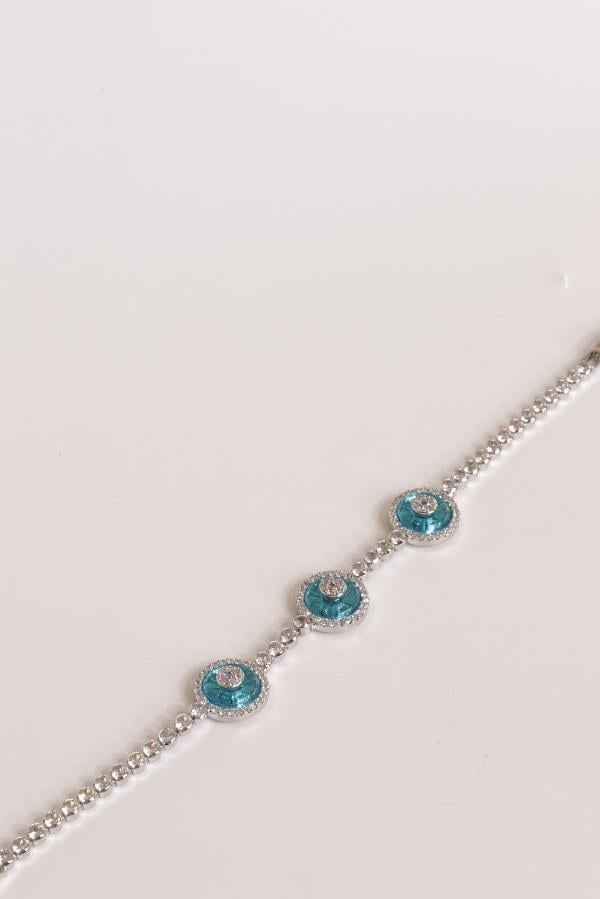 Individuell gestaltetes Kreisarmband mit blauen Steinen