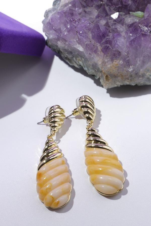 Boucles d'oreilles en or blanc cassé