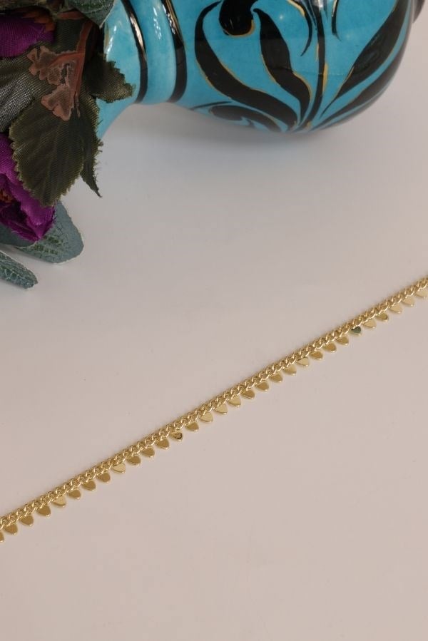 Gold Detay Kalp Model Trend Seri Bileklik