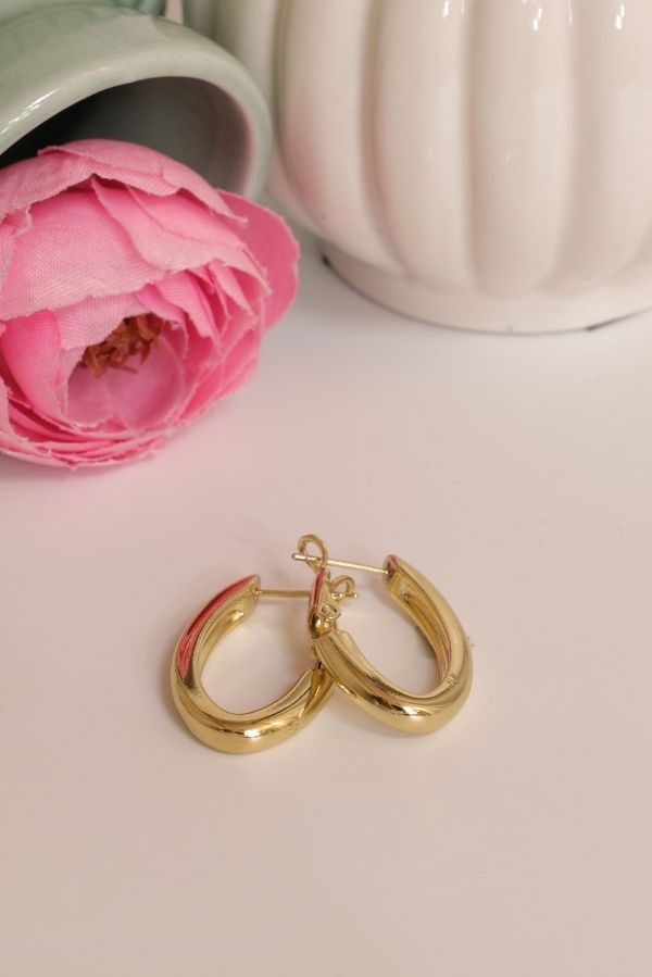  Boucles d'oreilles ovales dorées