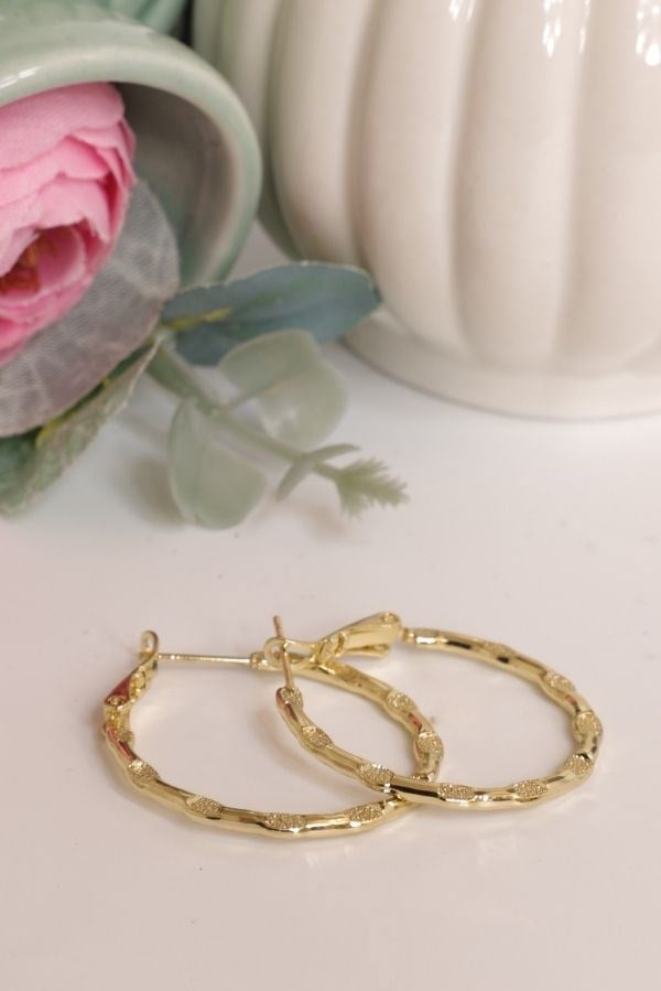 Gold Renk Halka Model Trend Seri Küpe