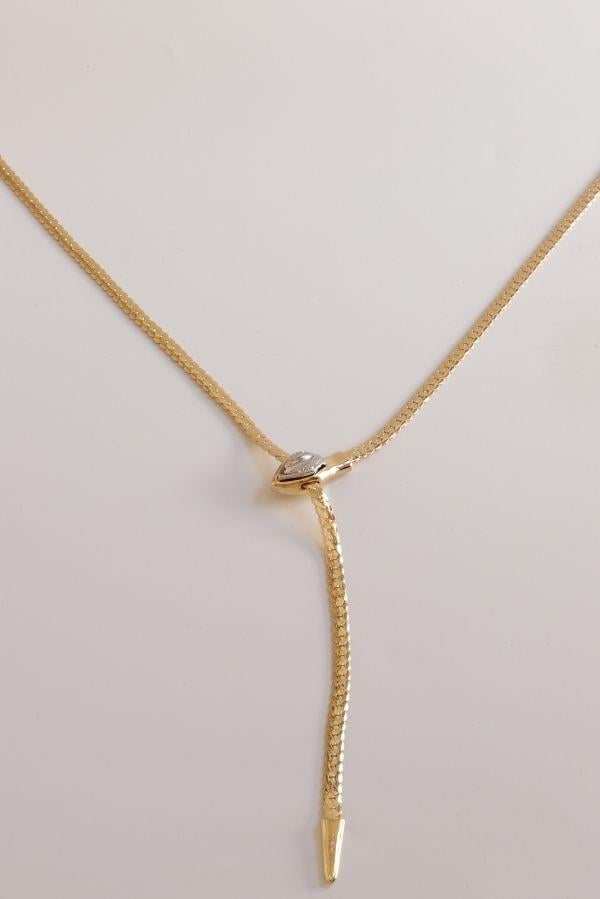 Gold Renk Yılan Model Asansörlü Kolye