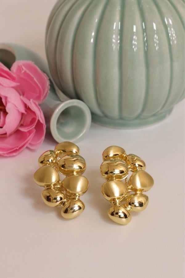 Gold Colored Design Earrings