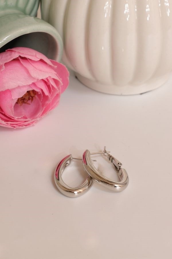 Boucles d'oreilles ovales en argent