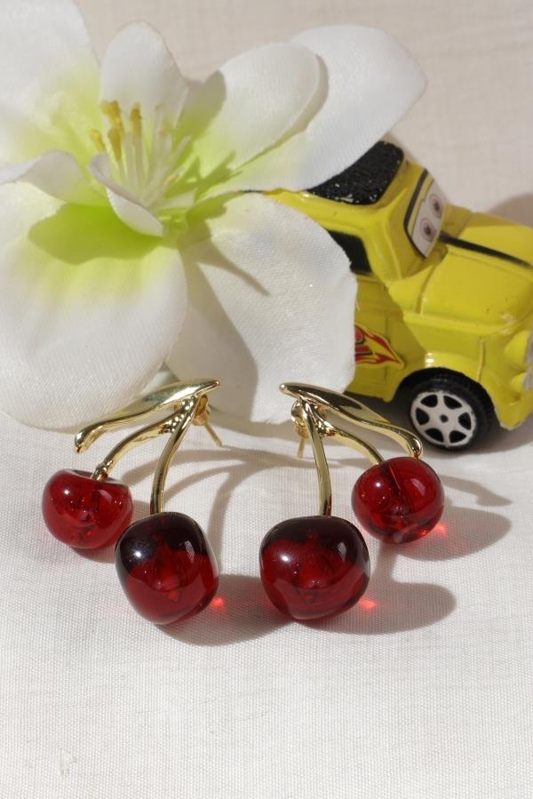  Boucles d'oreilles cerises série tendance