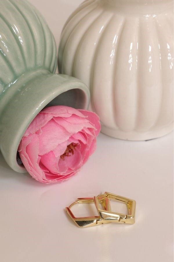  Square Gold Earrings
