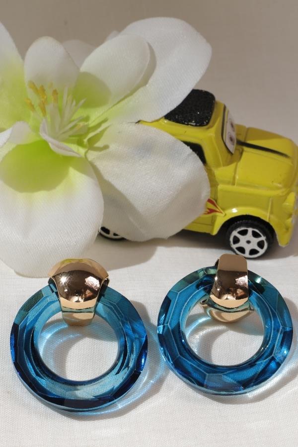 Mavi Halka Detay Küpe