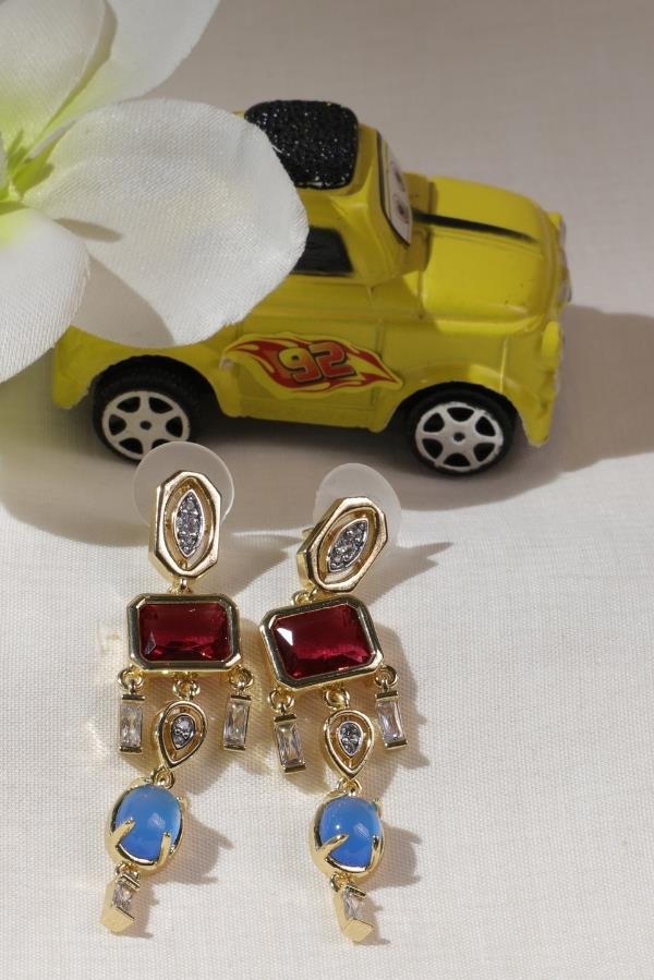 Blue Purple Stone Earrings