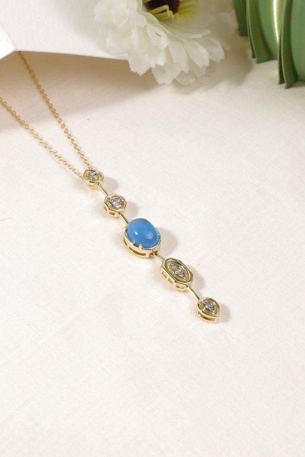 Mavi Renkli Y Kolye