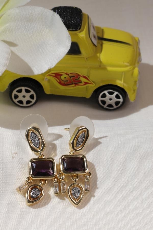 Boucles d'oreilles en pierre de prunier