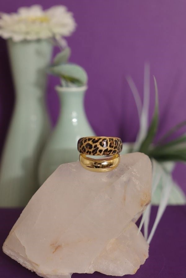 Özel Tasarım Gold Renk Leopar Model Yüzük