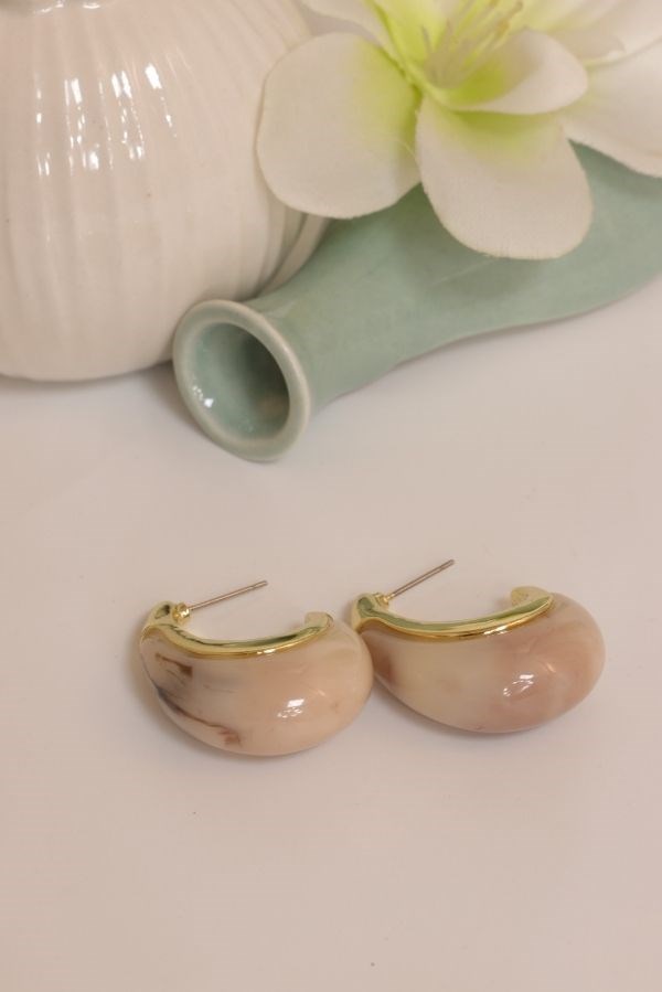 Özel Tasarım Krem Küpe