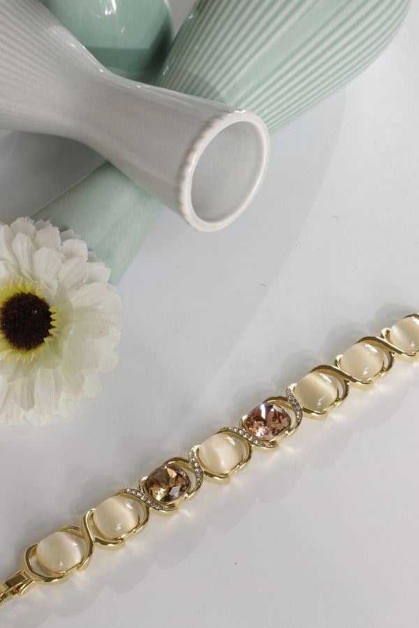 Özel Tasarım Swarovski Taş Detay Bileklik.