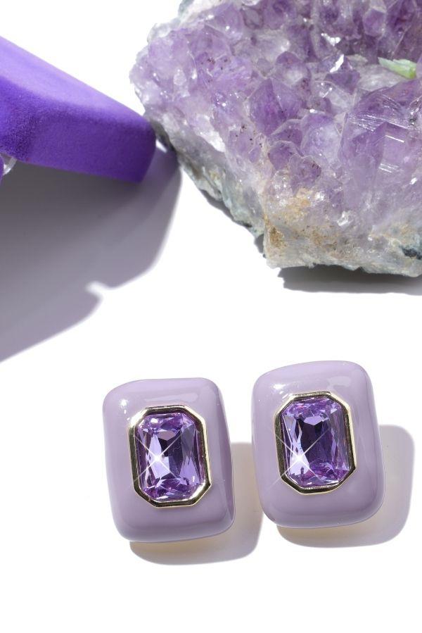 Custom Designed Purple Earrings with Swarovski Crystals
