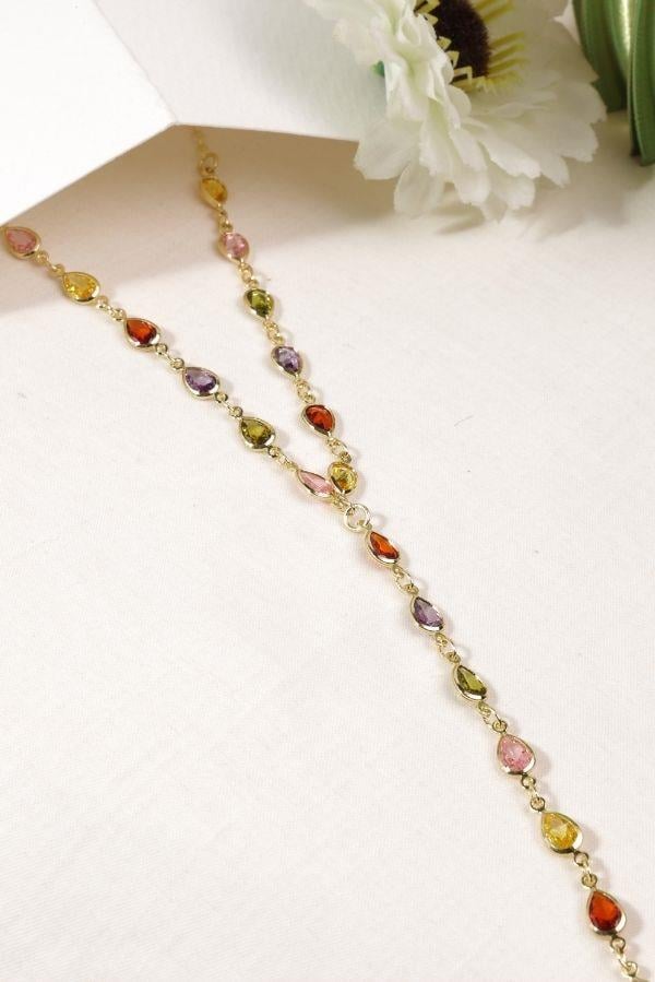 Renkli Damla Detay Y Kolye