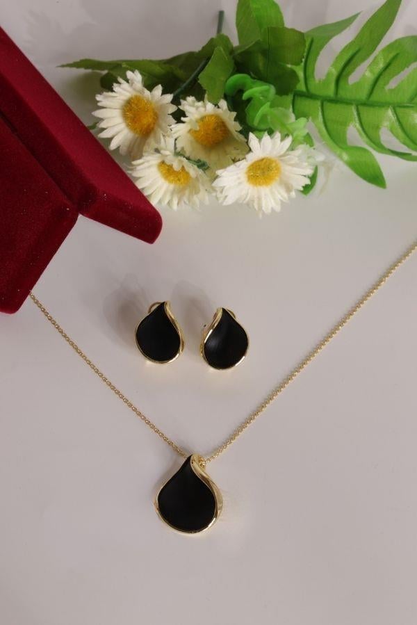 Siyah-Gold Renk Damla Model Tasarım Set