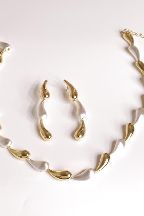  Designer-Schmuckset im Tropfen-Design