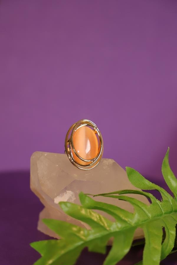 Bague ovale orange personnalisée