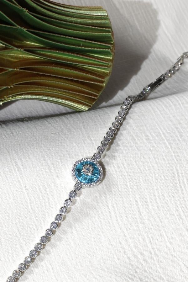 Trend Series Silberarmband mit Steinverzierungen