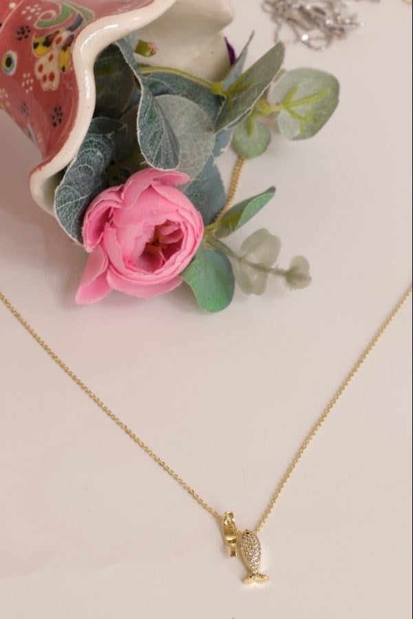 Trend Seri Gold Renk Balık Model Kolye 