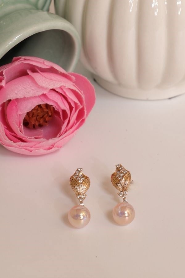 Trend Seri Rose Açık Pembe İnci Küpe