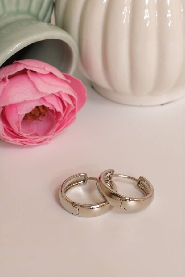 Round Silver Earrings