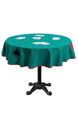 HOMAKS Oyun Masa Örtüsü Çuha Kumaş Nakışlı 150cm Daire