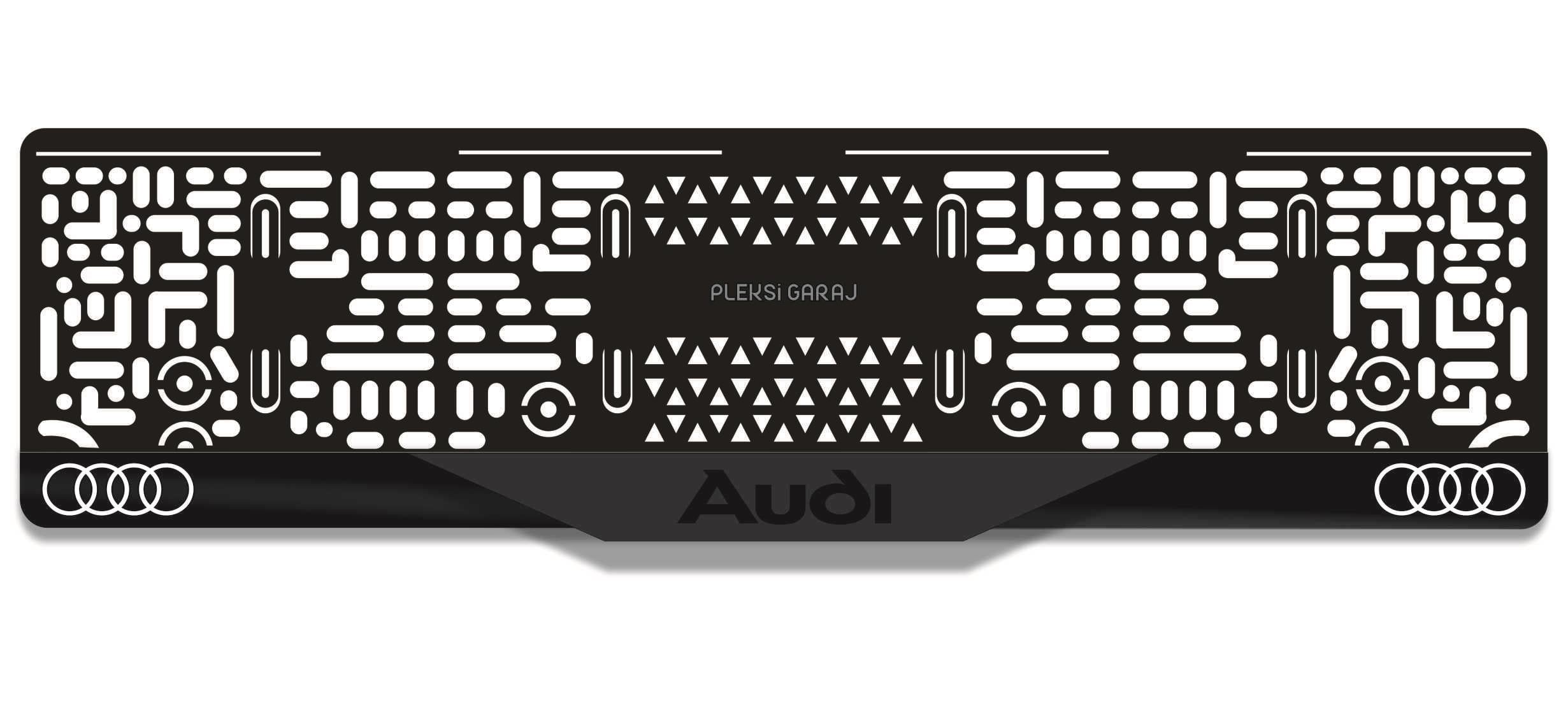 Audi Logolu 3D Mat Takmatik PlakalıkAudi