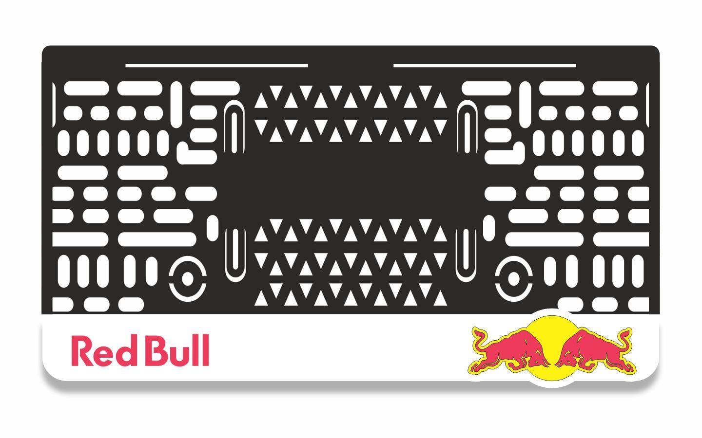 Redbull Beyaz 3D Lazer Kesim Takmatik Motor PlakalıkMotor Plakalık