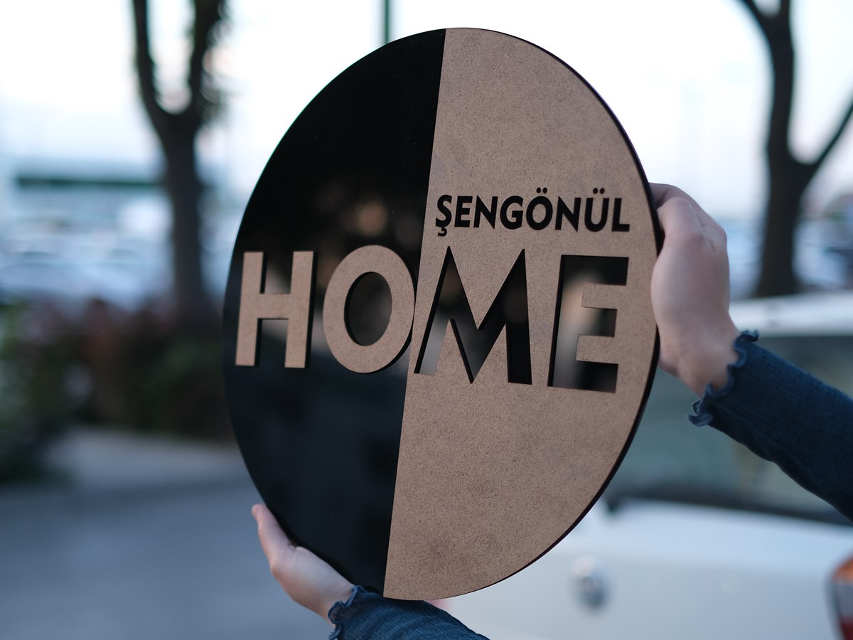 3D Ham&Pleksi HOME Kapı SüsüKapı Süsü