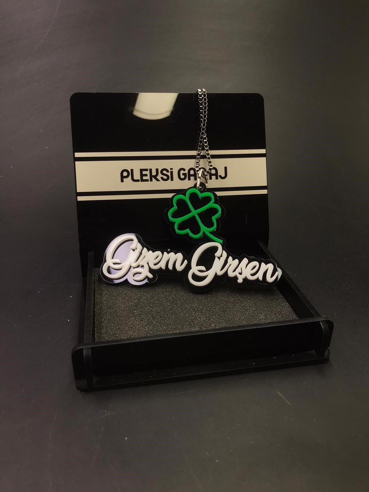 3D Şans Yoncalı Ayna Süsü