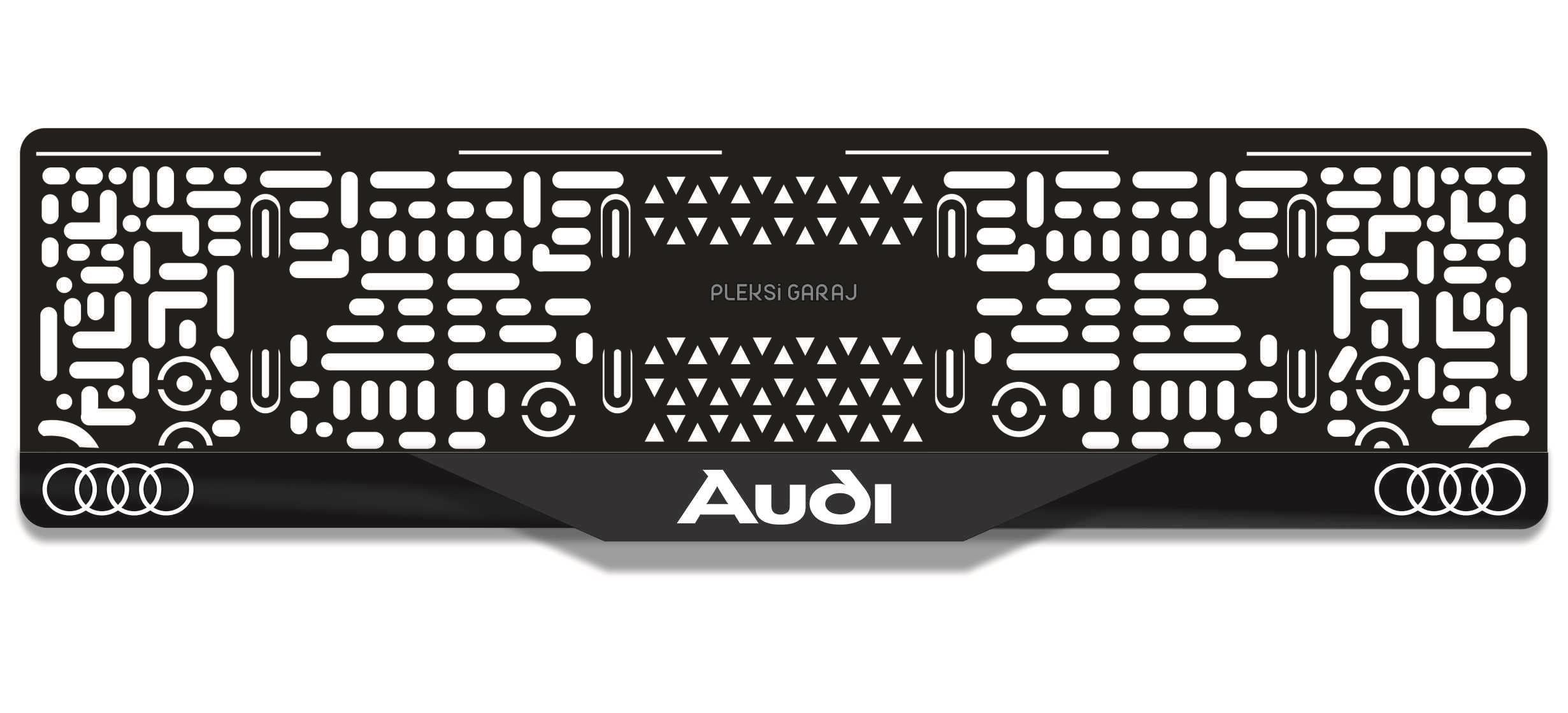 Audi Logolu 3D Mat Takmatik PlakalıkAudi