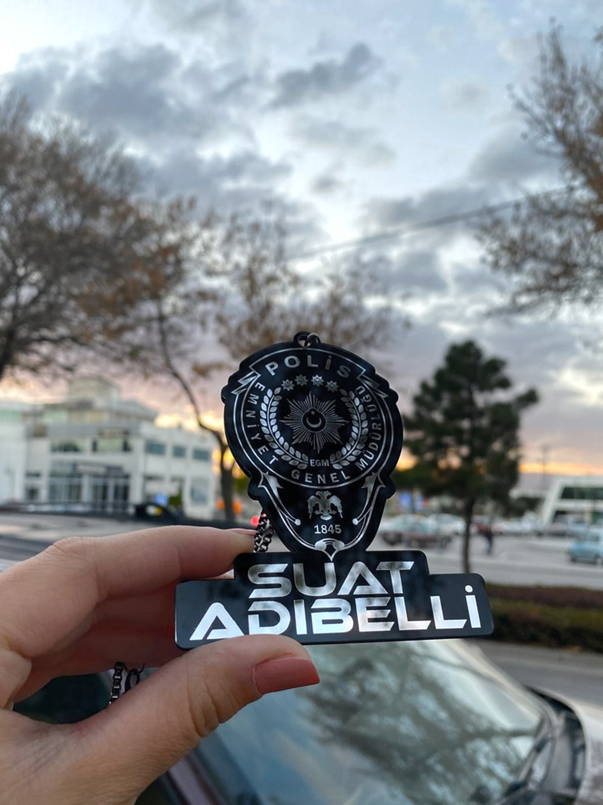 Polis Logolu Gümüş Ayna SüsüAyna Süsü