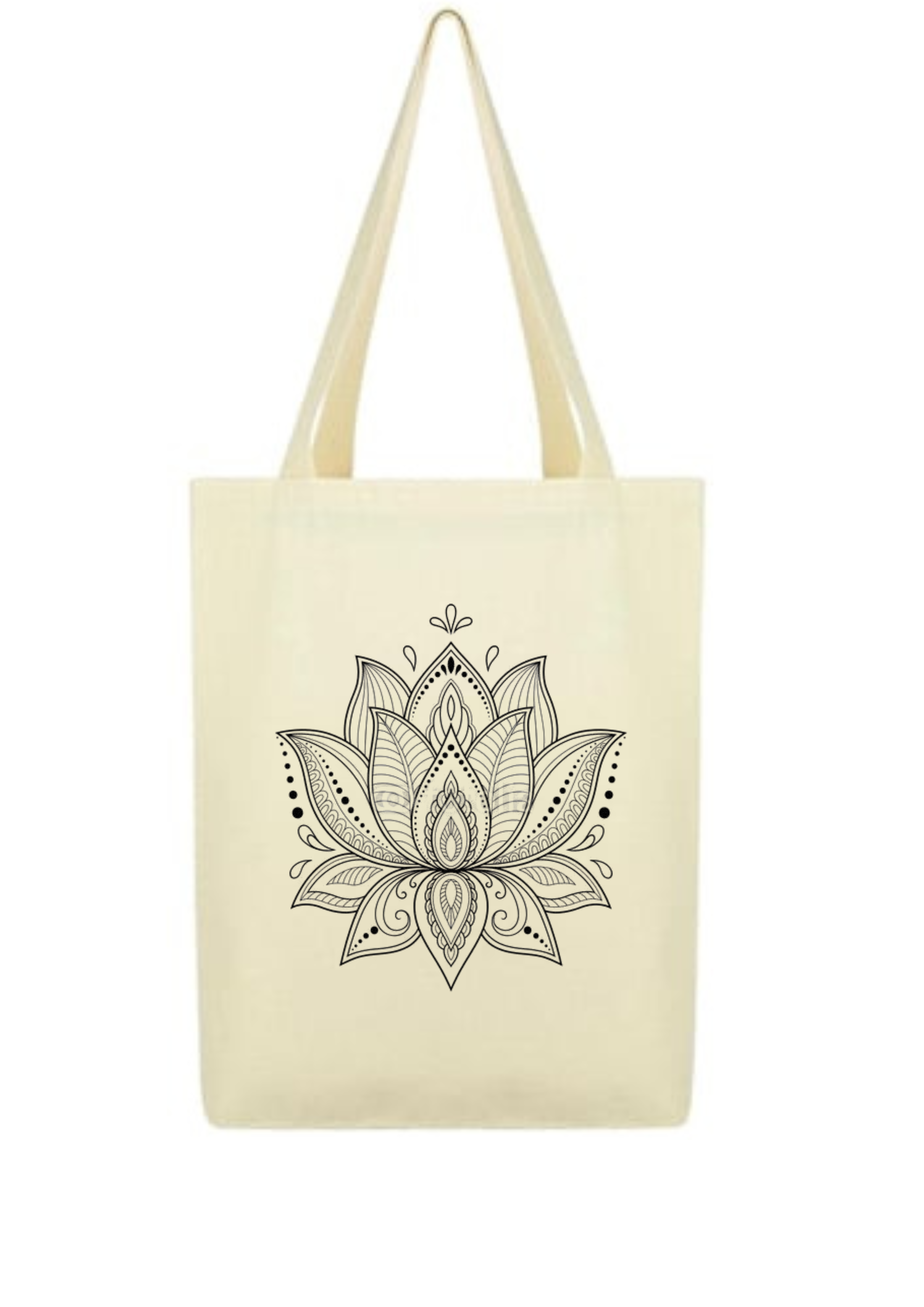 Mandala Lotus Çiçeği - Bez Boyama Çantası - Ruhsal Sembol