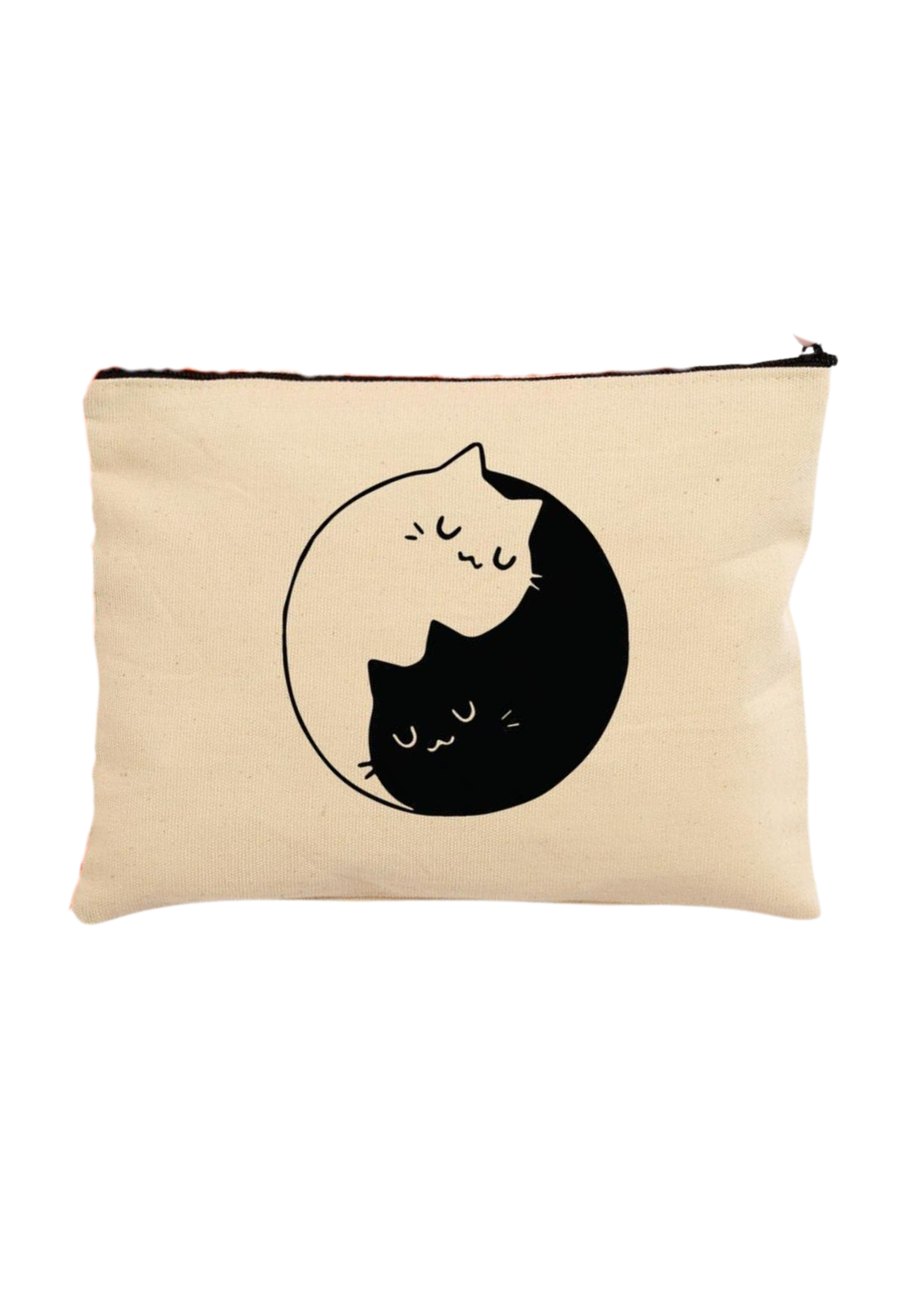 Yin Yang Kanvas Clutch Makyaj ,Çantası-Kalemlik