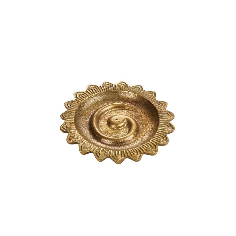 Metal 2 Boyutlu Lotus Mandala Tütsülük-Altın Spiral