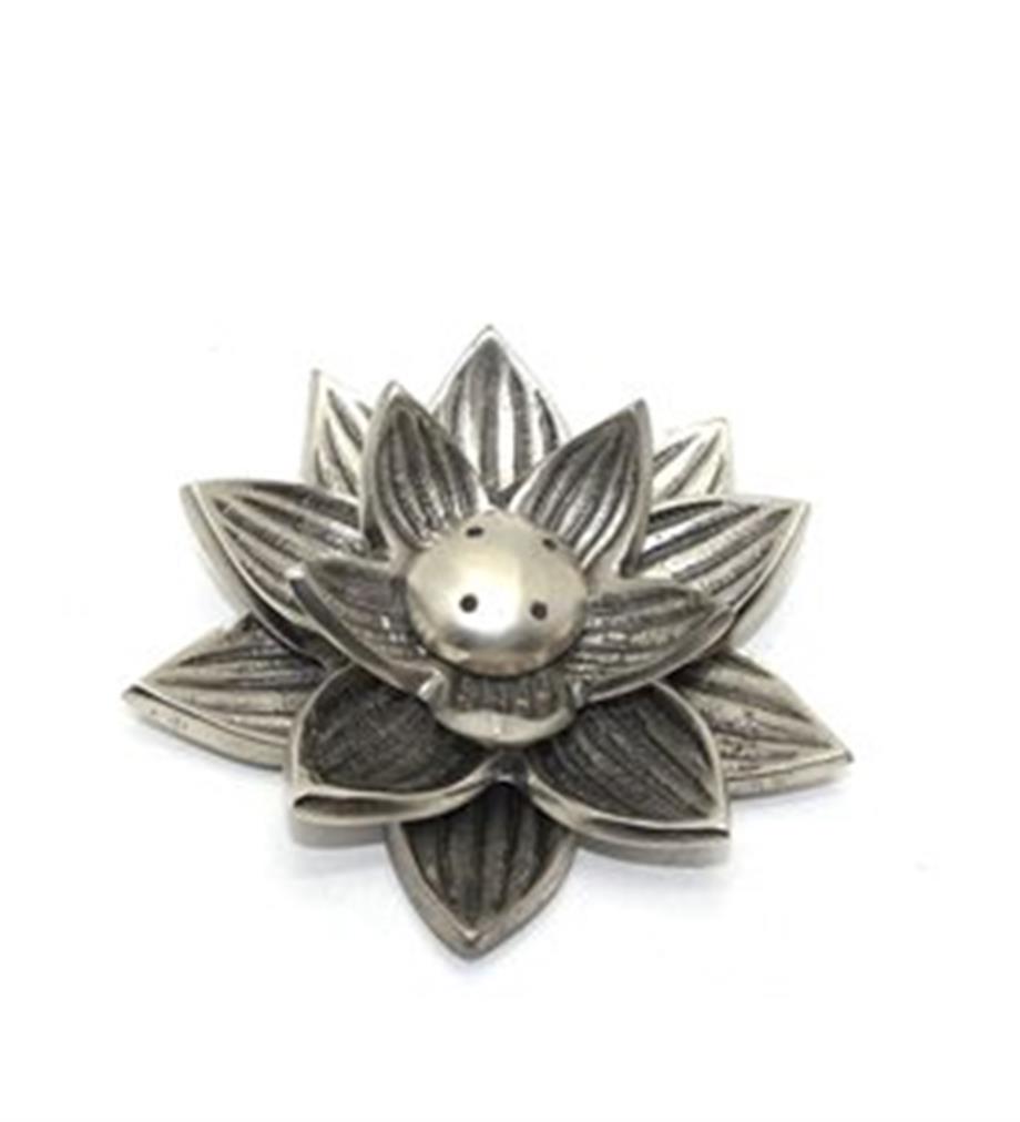 Metal 3 Boyutlu Lotus Mandala Tütsülük-Gümüş